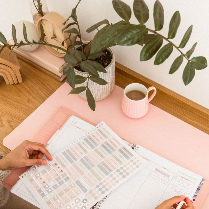 Blush Vegan Leather Desk Mat