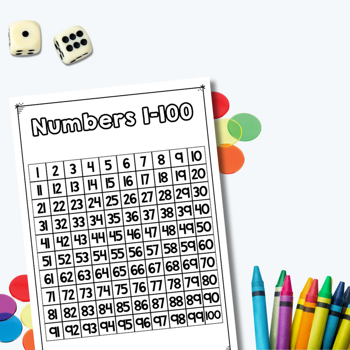 100s Chart printable