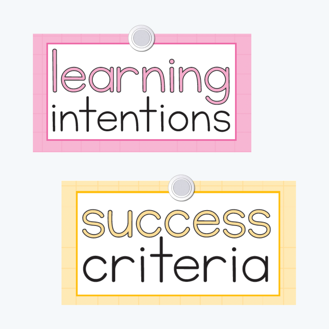 Learning Intention and Success Criteria Cards | Gentle Decor