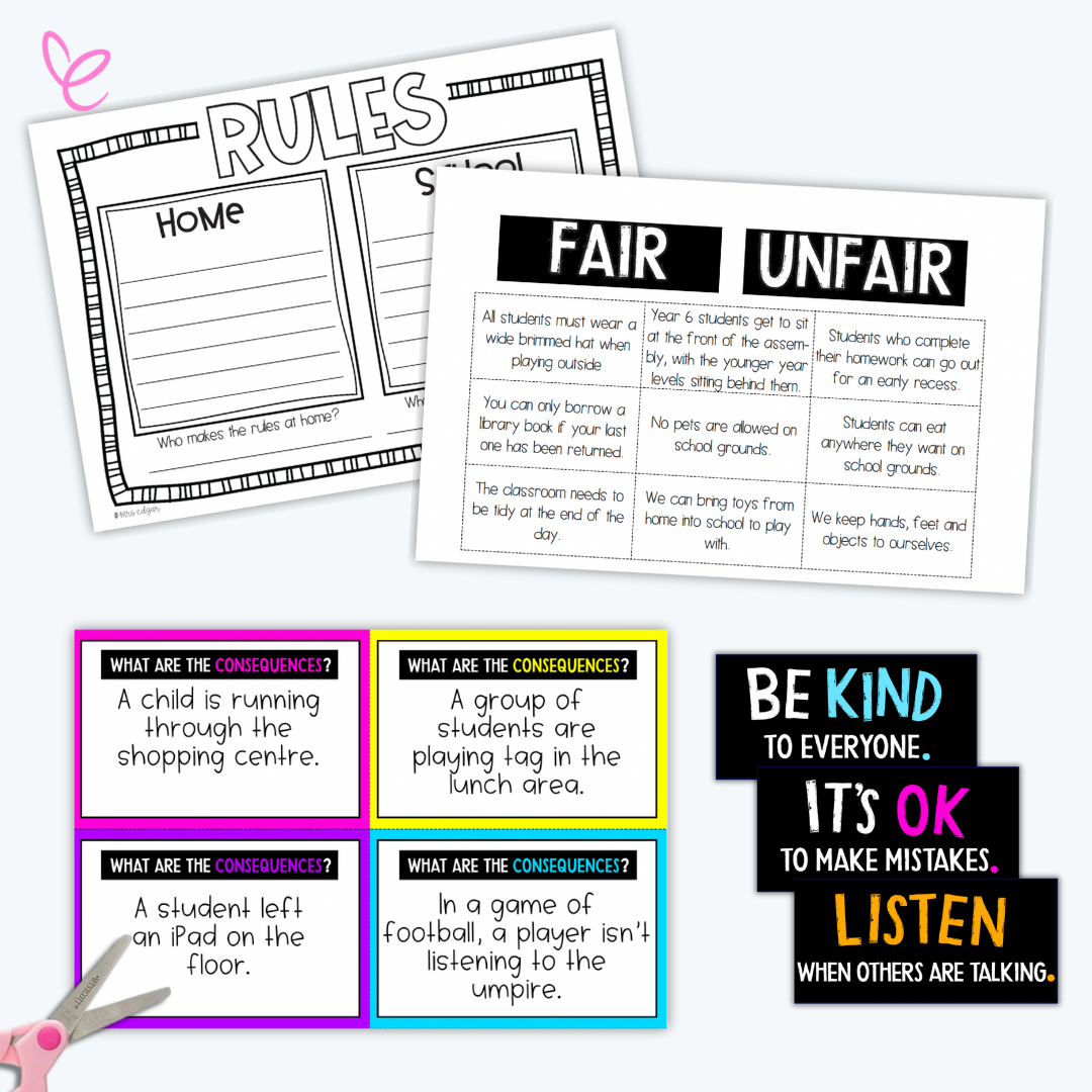 HASS Year 3 Civics and Citizenship digital download activity bundle featuring topic "Rules".