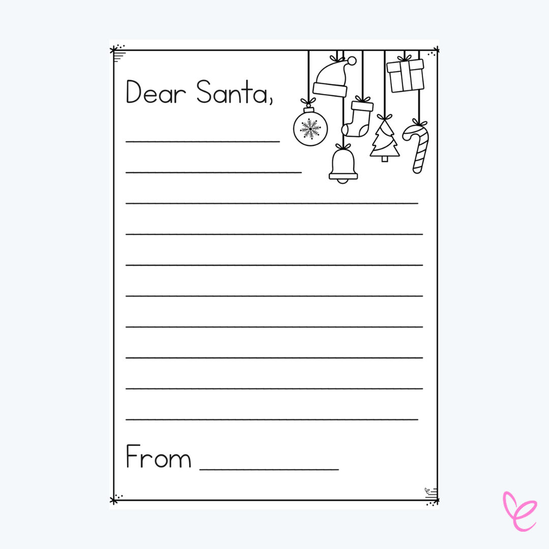 A photo of the Letter to Santa Template digital teacher download , for students to fill in.